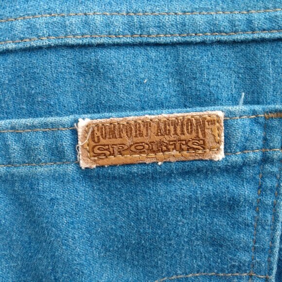 Vintage Jeans 34x27 Blue Denim Made in U.S.A. 70s 80s "Comfort Action Sports" - Picture 8 of 9